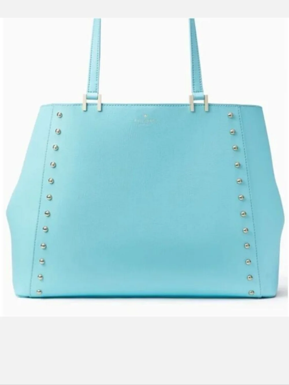 kate spade aqua studded leather tote